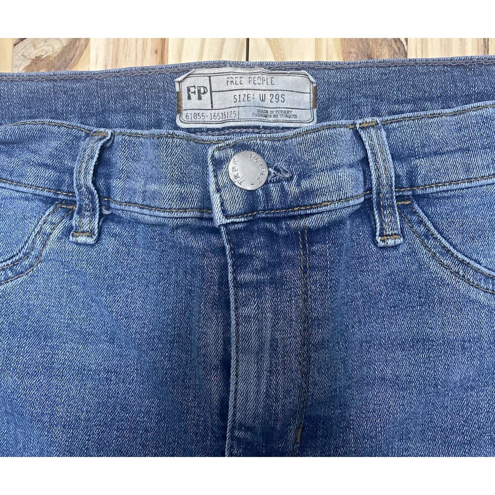 Free People Women’s Blue Denim Skinny Jeans 29 S Mid Rise